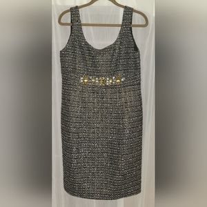 Boston Proper Sleeveless Tweed Dress - 10